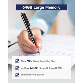 64GB Digital Voice Recorder - (4000 Hours) XIXITPY Voice Recorder with AI Noise Reduction, Voice Activated Recorder for Study Lecture Interview Course