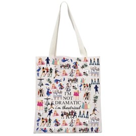 Wmzjnljy 1pc Broadway Character Musical Tote Bag Theatre Fans Gift - I'm Not Dramatic I'm Theatrical Musical Makeup Pouch Broadway Musical Theatre Gift Tote(Z147-1)