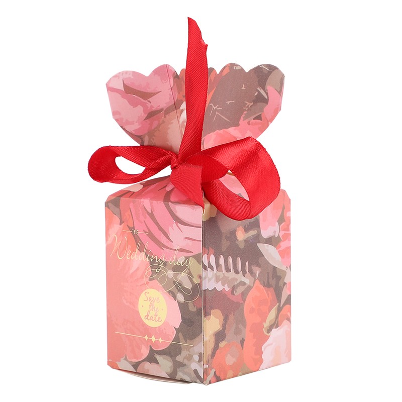 50 Set Wedding Favor Boxes Floral Pattern Retro Style Easy