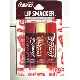 Lip Smacker Coca Cola Cherry, Coca Cola Vanilla and Original Lip Balm Trio 3pc
