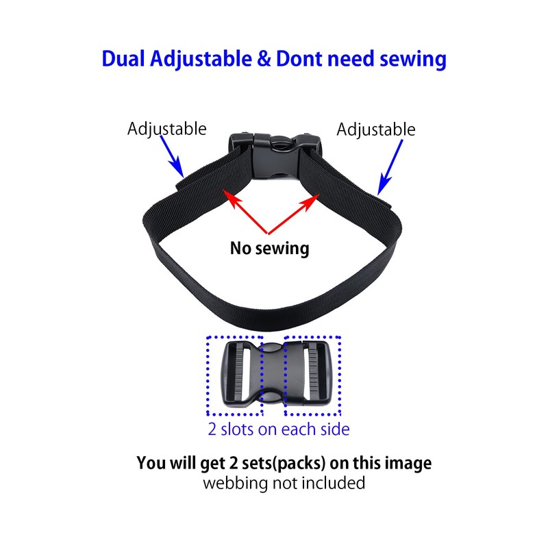 Baikeen Plastic Side Release Buckles,15mm/20mm/25mm/32mm/38mm/50mm Heavy Duty Plastic Buckle Clips