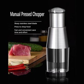 Manual Pressed Chopper,Gourmet Slice Deluxe Chopper,Multifunctional Garlic Chopper, Hand-Pressed Stainless Steel Kitchen Chopper for Smashing Garlic Onion Potato (1 PCS)