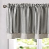 jinchan Linen Striped Valance for Windows 18 Inch Blackout Drapes