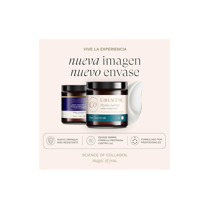 Collagenic | Crema Facial Hidratante con 3% Ácido Hialurónico |Frasco