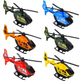 NAUZE 6Pieces Helicopter Toy Mini Model Plane with Spinning Propellers Plastic Kids Crafts Decoration for Birthday Christmas Party Favors （Random Color）
