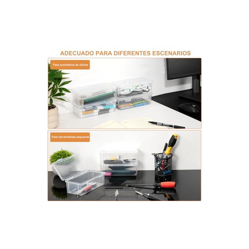 TXG Cajas de Plástico con Tapas a Presión, Apilables para