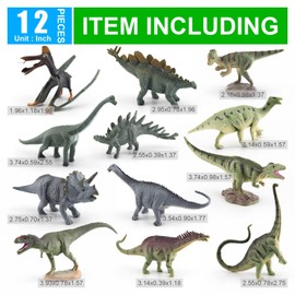 Pack of 12 Dinosaur Figures Toy, Realistic Dinos Toy, Small Dinosaur Figures, Educational Toy for Children, Dinosaur Toy for Children's Day, Gifts, Christmas Party Decoration