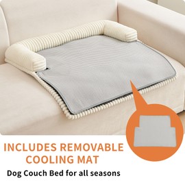 HAOMAIJIA Dog Couch Bed for Medium Dogs, Non Slip Pet Couch Covers for Sofa Thick Soft Washable Dog Couch Cover Protector All Seasons Universal Dogs and Cats Bed Mat (Grey, Medium)