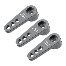 sourcing map Aluminum Alloy 25T Steering Servo Single Arm Horn Deep Grey for DIY RC Car/Boat/Airplane Boat Accessories 3 Pcs