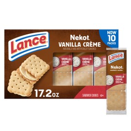 Lance Sandwich Cookies, Nekot Vanilla Creme, 10 Individually Wrapped Packs, 6 Sandwiches Each