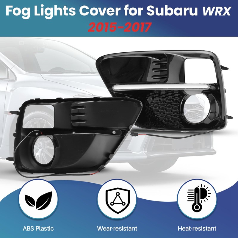CZCJGD Fog Light Bezel with DRL Compatible with Subaru WRX/STi