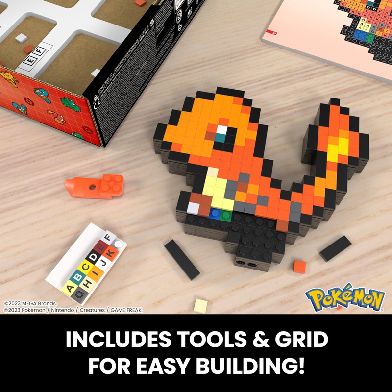 MEGA Pokémon Juguete de Construcción Charmander Píxel para niños de