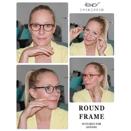 Eyekepper 10 Pack Oval Blue Light Blocking Reading Glasses for Women Round Computer Readers Ladies +4.00