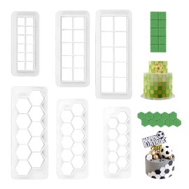 ZHIQIN 6 PCS Ausstechformen Geometrische Formen Fußball Ausstechform Quadratisch Keksausstecher Sechseck Ausstechformen Set für Torten Dekorieren Fondant Kekse