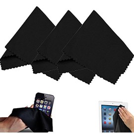(3 Pack) Microfiber Cleaning Cloths - for Tablet, Cell Phone, Laptop, LCD TV Screens and Any Other Delicate Surface 3 Black