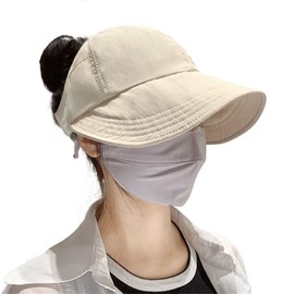 Movecase Women's UV Protection Hat, Small Face Effect, Hanging Buckle, Pockets, UPF50, Sun Hat, Wide Brim, Spring & Summer, Can Be Used To Put Bundled Hair For Walks, Travels, Bicycles, School,