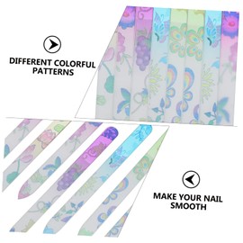 FRCOLOR 8pcs Glass Nail Files Professional Nail Buffer Manicure Tools Travel-Size