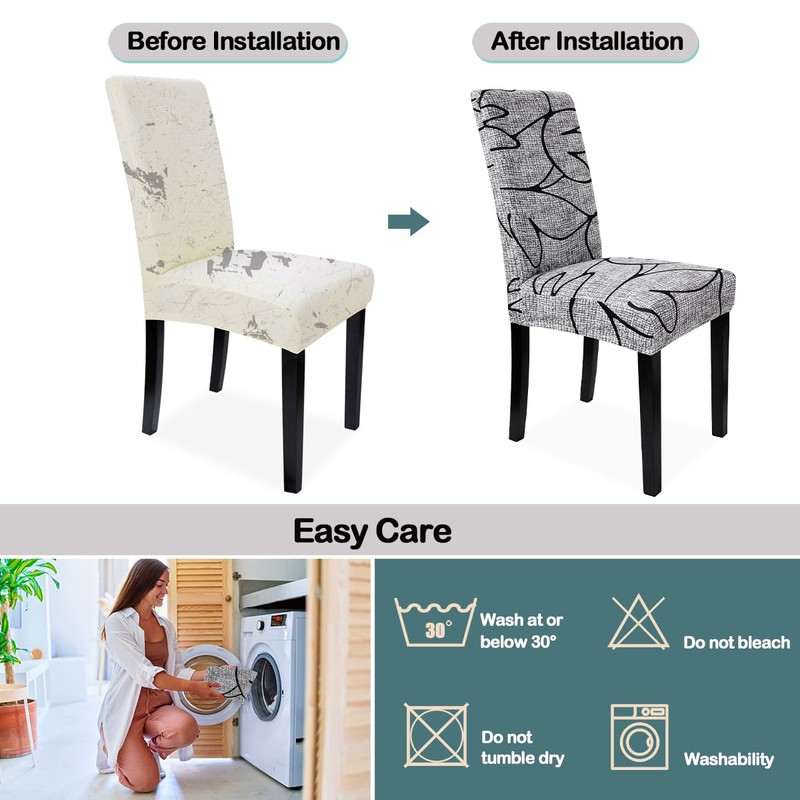 Zindoo Stretch Chair Covers for Dining Room, High Back Dining