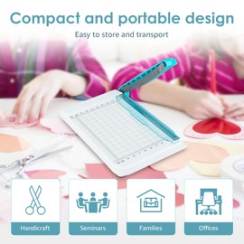 kjcbkcb Paper Cutter, 6in Cut Length Small Paper Cutter with Safety Guard Stack Paper Trimmer Portable Curved Strip Paper Cutters Guillotine Paper Cutter for Cutting Coupon Craft Paper Card and Photo