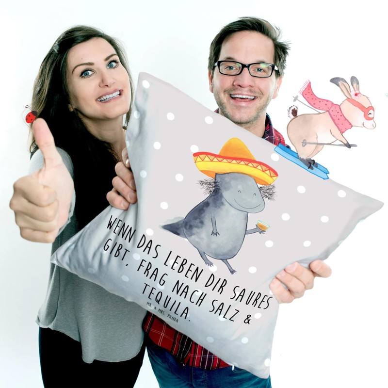 Mr. & Mrs. Panda Axolotl Tequila Sofa Cushion - Gift,