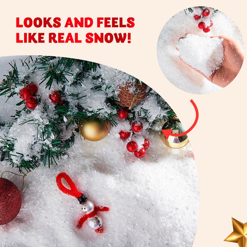 JOYIN 12 Oz Artificial Snow, 320g Plastic Fake Snowflakes for