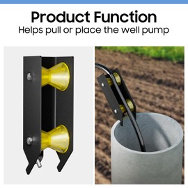 Water Well Pump Pulling Installing Assist Tool, Helps to Pull or Place, Well Pipe Pulling Tools and Cable Rollers Without Machinery or Power Supply for Well Pump Pipe, Poly Pipe, Flexible Pipe, Wire