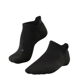 FALKE ESS Golf GO2 invisible/liner socks, 1 pair, UK size 5.5-7.5 (EU 39-41), Black, polypropylene mix - Sweat wicking, fast drying, extra cushioning at key pressure points for maximum impact absorption