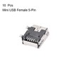 sourcing map 10PCS Mini USB Female Socket Connector Jack Port,