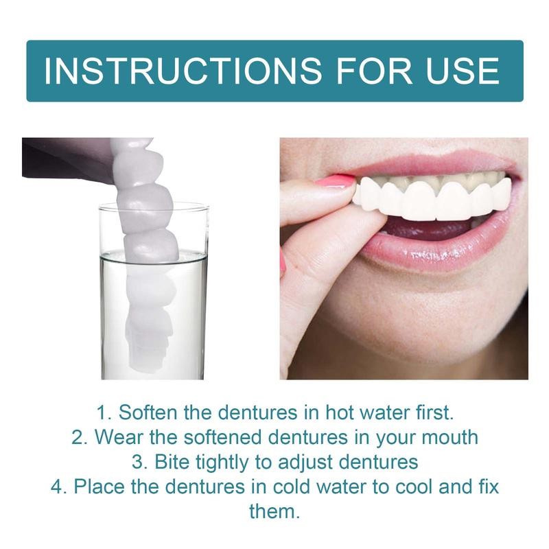 EELHOE Fake Teeth, 2 PCS Veneers Dentures Socket for Women