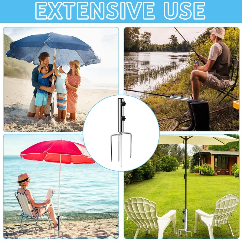 Taufe Ground Spike Parasol, Umbrella Stand Beach Lawn Spike for