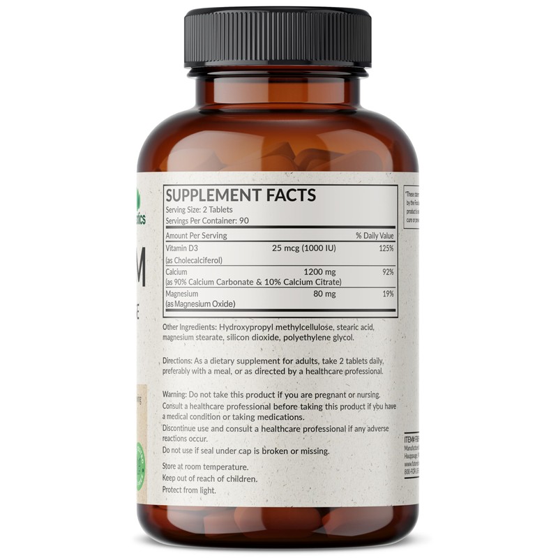 Futurebiotics Calcium 1200 MG Per Serving Sustained Release with Vitamin