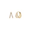 Gold&Deer 14K Goldfield Two-Line Cubic One-Touch Earrings Yellow Gold /