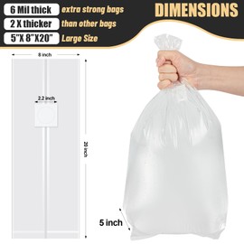 CLESDF Mushroom Spawn Bags, 20Pcs Large Extra Thick 6 Mil Mushroom Growing Bags, 8" x 5" x 20" Sealable Mushroom Substrate Bags for Mushroom Cultivation, Sawdust Fruiting Blocksgs