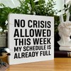 QTGTIR Wooden 'No Crisis Allowed This Week' Sign, Rustic Elegant