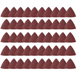 50-Piece Triangular Sandpaper Set for Oscillating Tools - 5 Grits (60/80/100/120/240) - 3-1/8 Inch (80mm) Hook & Loop Sanding Pads - Fits Wood, Metal, Drywall Sanding