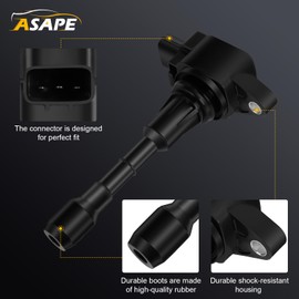 ASAPE 6 Ignition Coil Pack with 6*Spark Plug Fit for 2013 for INFINITI EX37 2013 for INFINITI FX37 2008-2013 for INFINITI G37 2011-2013 for INFINITI M37 2014 for INFINITI Q50 3.7L, Replace UF617