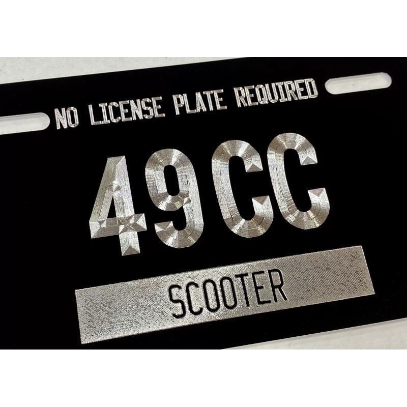 Diamond Etched Products Scooter Moped Tag No License Plate Required