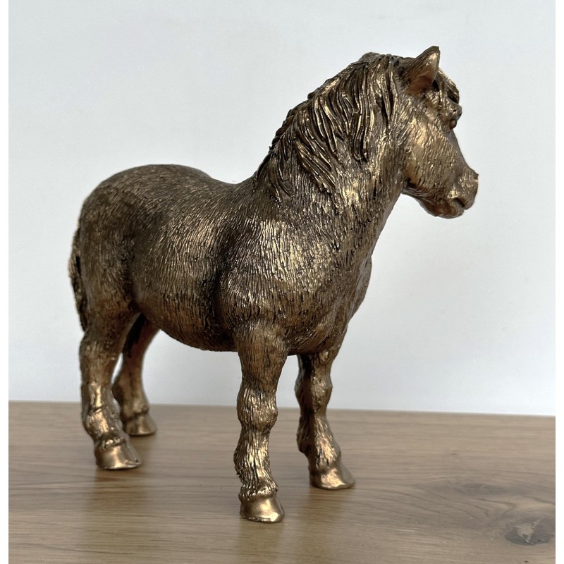 LEONARDO Shetland Pony horse figurine aged bronze effect, Bronzed Reflections