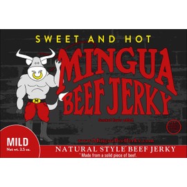 Mingua Beef Jerky Sweet and Hot Beef Jerky 4 Pack (4-3.5oz Packages * 14oz total)