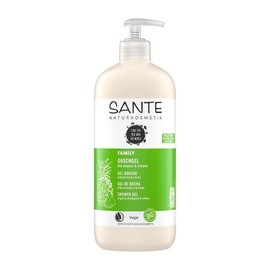 SANTE Naturkosmetik Refreshing Shower Gel with Citrus Scent, Moisturising Shower Care for Smooth Skin in Value Size, with Organic Pineapple and Lime, Family Shower Gel, 1 x 500 ml