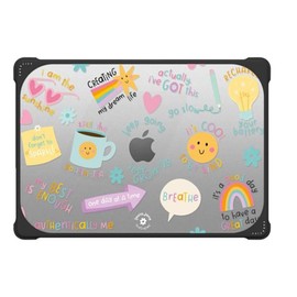 CASETiFY Bounce MacBook Pro 16-inch (M3/M4) Case [Enhanced Protective Corner Design/Ventilation Cutouts/Anti-Slip Grip] - Keep Growing by Laura Jane Illustrations - Clear Black