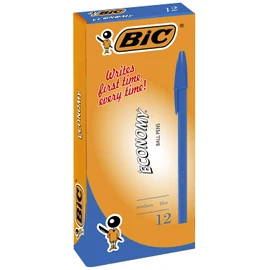 BIC 952005 Economy Ball Pens Medium Point (1.0 mm) - Blue, Box of 12