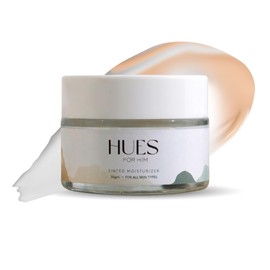 HUES FOR HIM Tinted Moisturiser – Hydra Boost BB Cream with Hyaluronic Acid for Men, Even Skin Tone & Daily Hydration, 30g