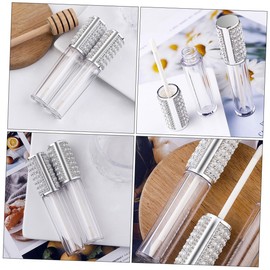 Ipetboom 5pcs Reusable Lip Gloss Tubes Round Lip Balm Containers for Makeup Compact Design for Travel Lightweight and Leak for Gloss and Oil