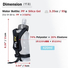 Azarxis Handheld Water Bottle, BPA-Free Hydration Bottle 420 mL for Easy Running, Marathon, Trail Racing, with Adjustable Handstrap