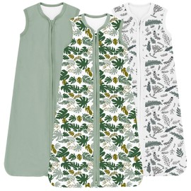 TOTCHILL Sleep Sack 3-6 Mouths, Skin-Friendly Wearable Blankets, 0.5 TOG Lightweight Sleeping Bags with Special 1-way Zipper, 3-Pack