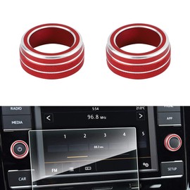 BLINGOOSE Car Accessories for VW Volkswagen Volume Control Button Covers Sticker Medium Console Control Switch Decoration for VW Golf GTI Jetta Tiguan S Atlas Taos Red Pack of 2