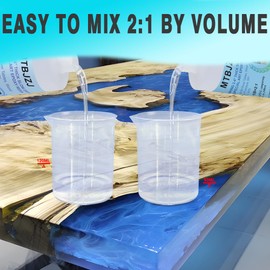 MTBJZJ Deep Pour Epoxy Resin, Crystal Clear Resin Kit 24oz, 2"-4" Ultra Clear Finish & Bubble-Free, 2:1 Art Casting Resin for Epoxy River Tables, Wood