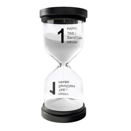 1 Minute Sand Timer, Plastic Sand Clock for Kids, Acrylic Hourglass, Small Sandglass 1 Min for Classroom,Game,Decorative (White)