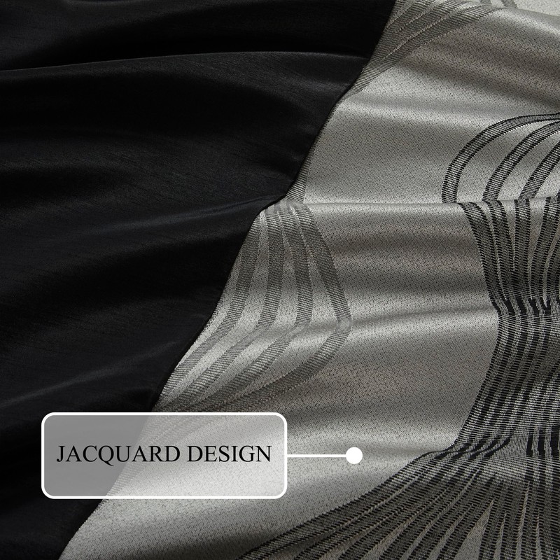 Stratford Park Black and Silver Comforter Set California King Size,Elegant
